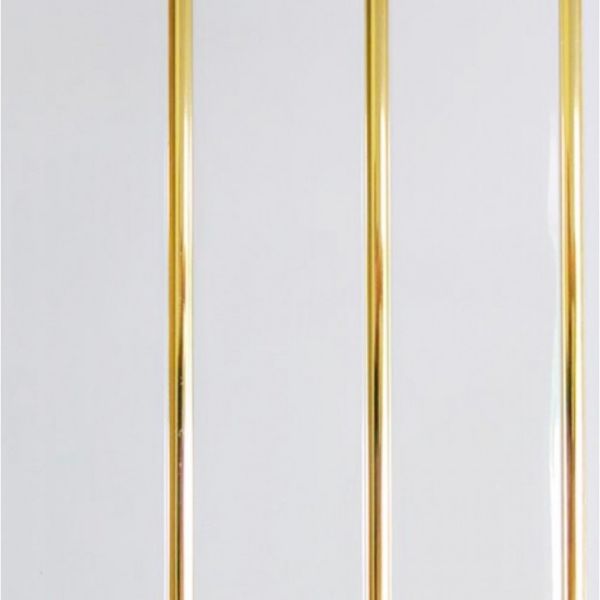 Lambriu Alb 3 linii aurite LUX 240mm 8mm 3.0m 0.72m2 (10foi)
